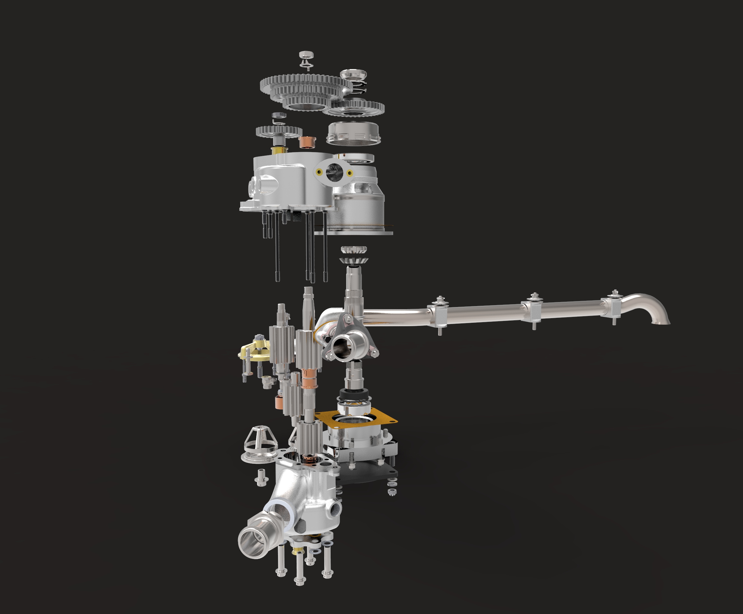 带清除剂和压力泵及齿轮的下曲轴箱组件